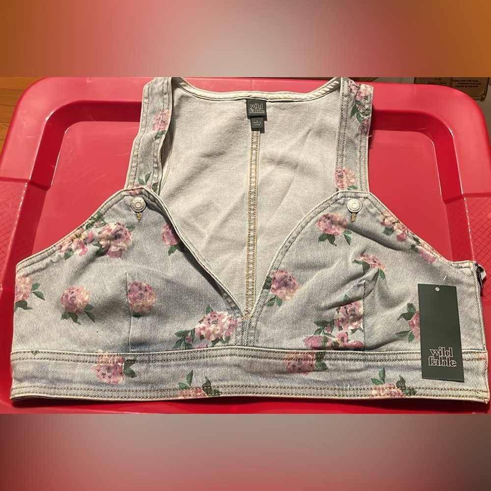 Floral Denim Crop Top